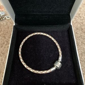 Ivory Leather Pandora Bracelet